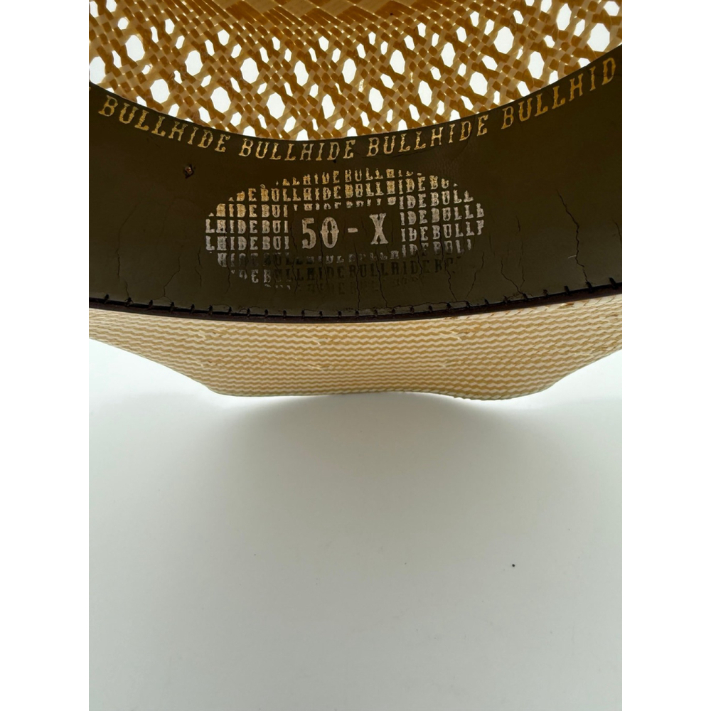 Bullhide Montecarlo Straw Cowboy Hat 50X Shantung Panama Western Tan Vented - Picture 7 of 10